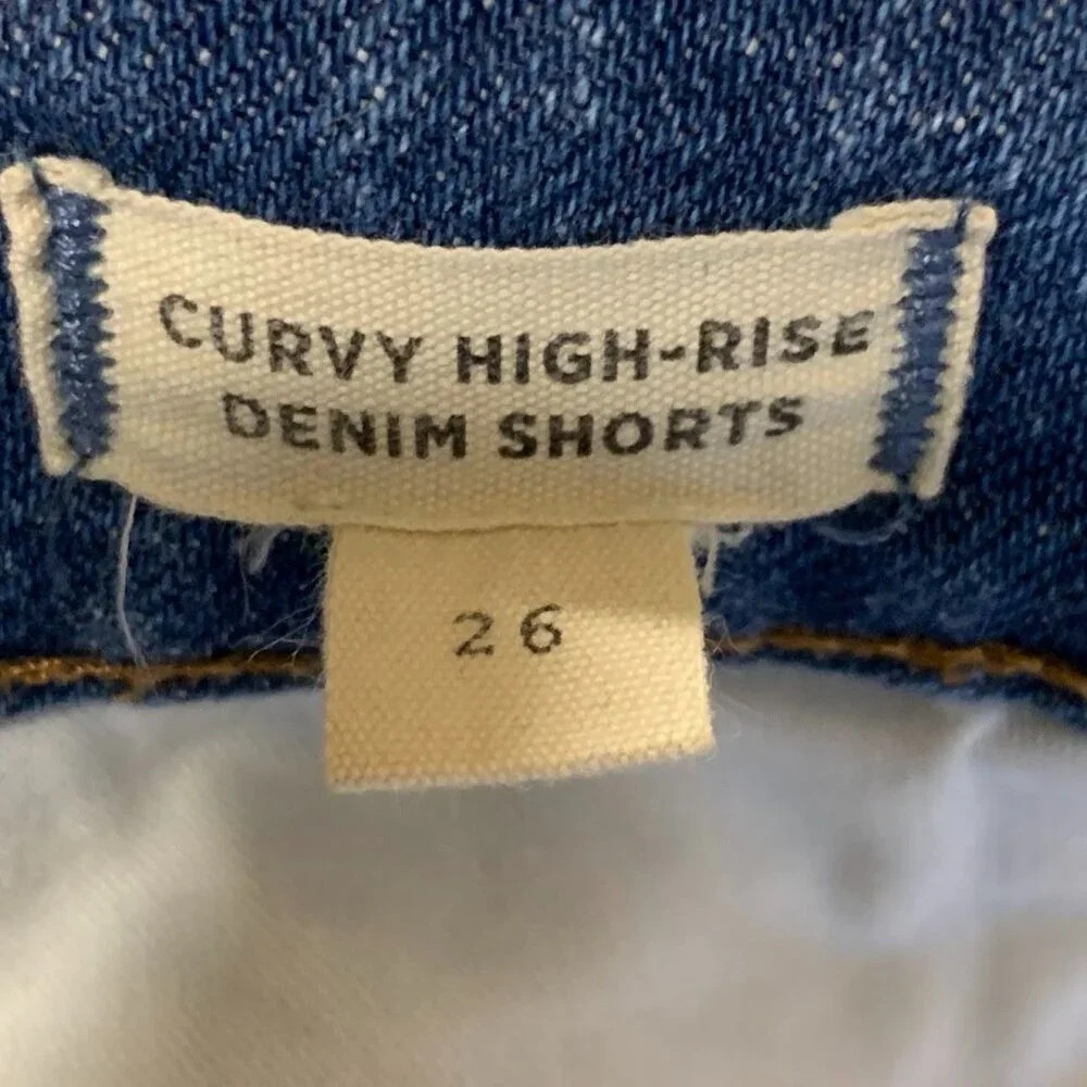 Madewell Women's Curvy High Rise Stretch Denim Cut Off Shorts Size 36 - Picture 7 of 14